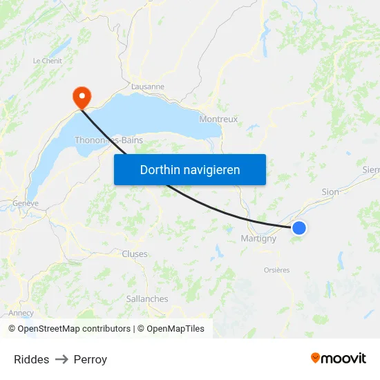 Riddes to Perroy map