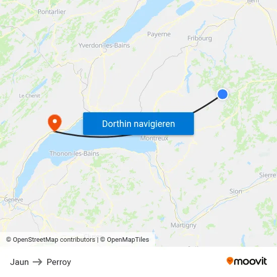 Jaun to Perroy map