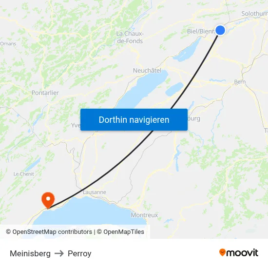 Meinisberg to Perroy map