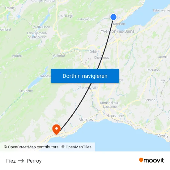 Fiez to Perroy map