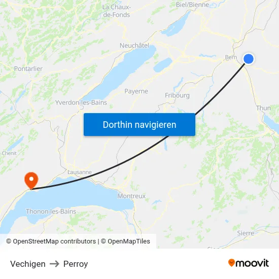 Vechigen to Perroy map