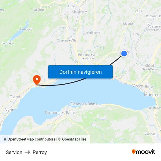 Servion to Perroy map