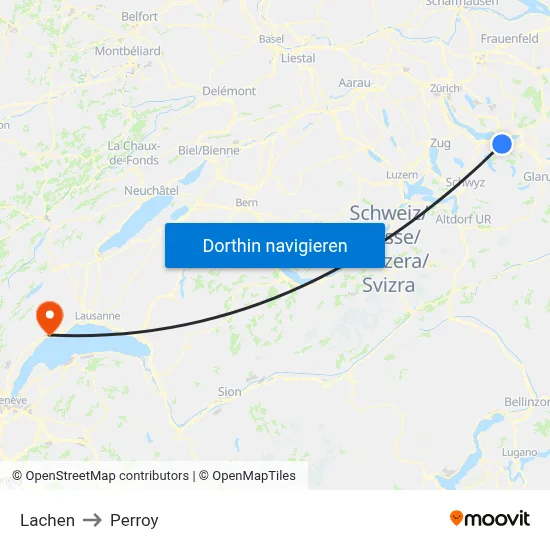 Lachen to Perroy map