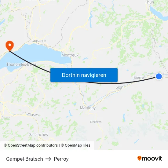 Gampel-Bratsch to Perroy map