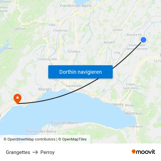 Grangettes to Perroy map