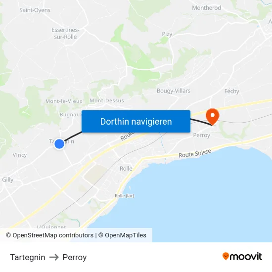 Tartegnin to Perroy map