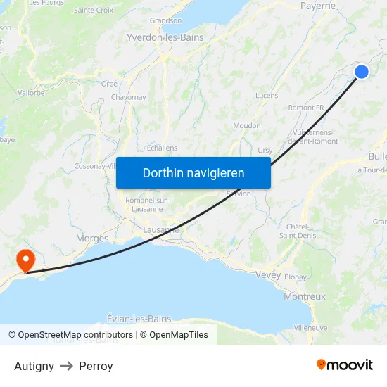 Autigny to Perroy map