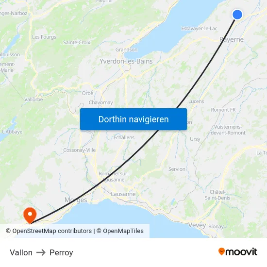 Vallon to Perroy map