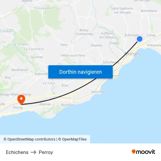 Echichens to Perroy map