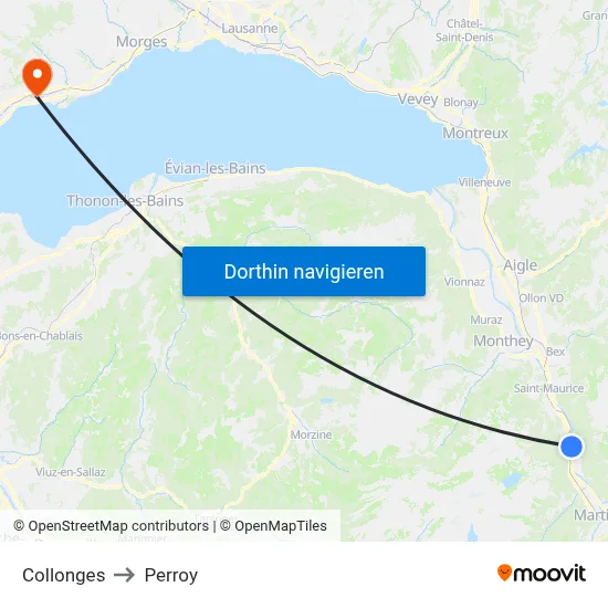 Collonges to Perroy map