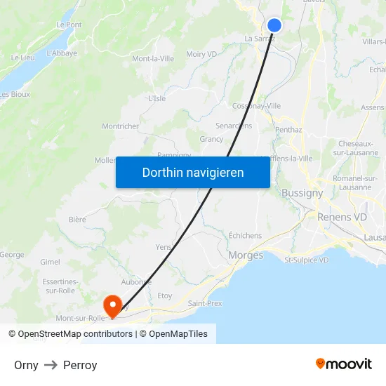 Orny to Perroy map