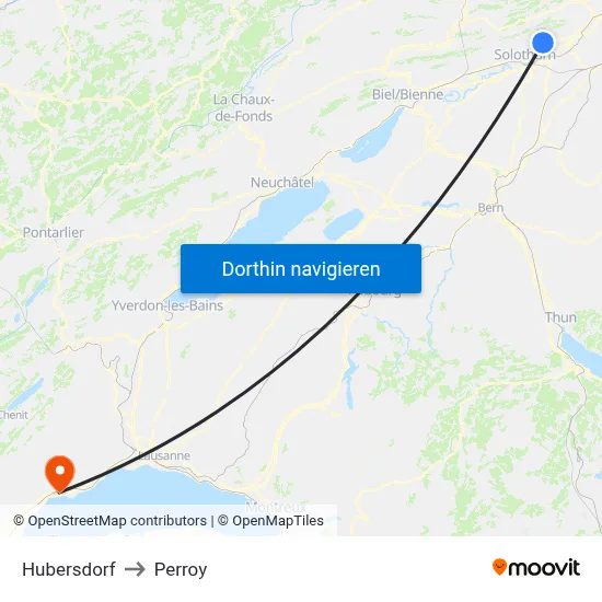 Hubersdorf to Perroy map