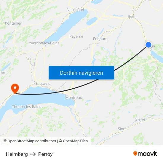 Heimberg to Perroy map
