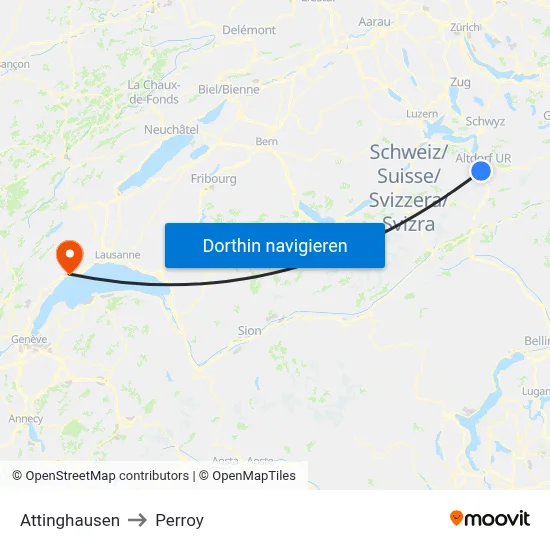 Attinghausen to Perroy map