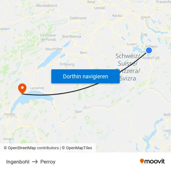 Ingenbohl to Perroy map