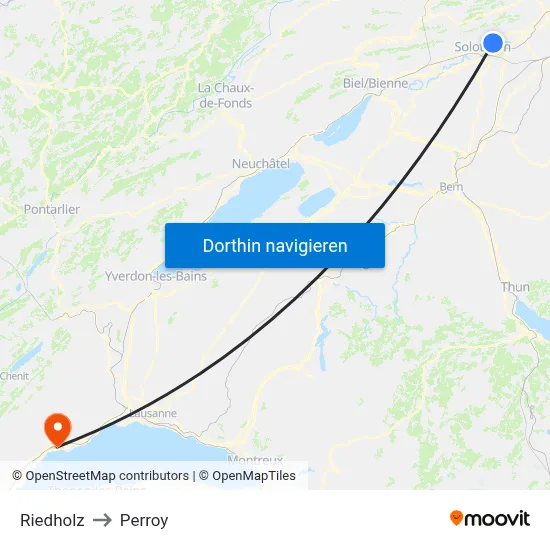 Riedholz to Perroy map