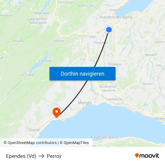 Ependes (Vd) to Perroy map