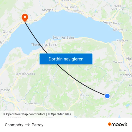 Champéry to Perroy map
