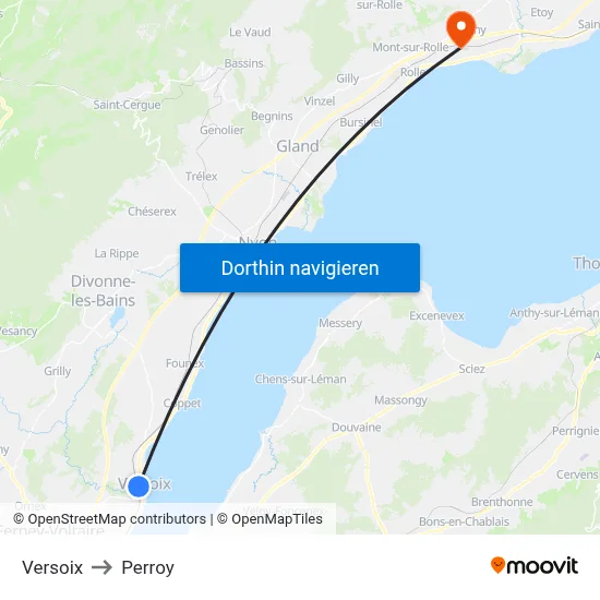 Versoix to Perroy map