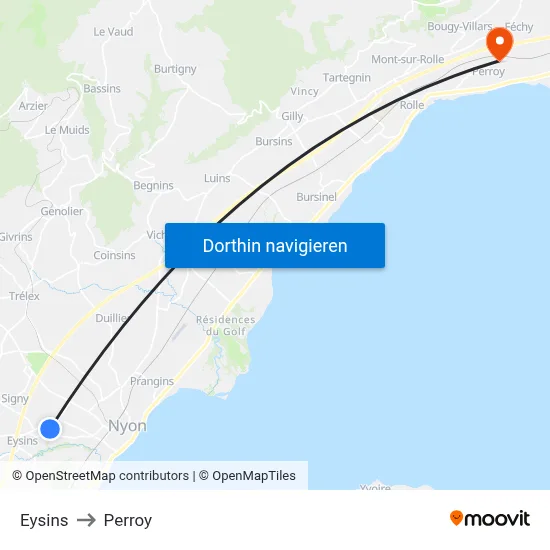 Eysins to Perroy map