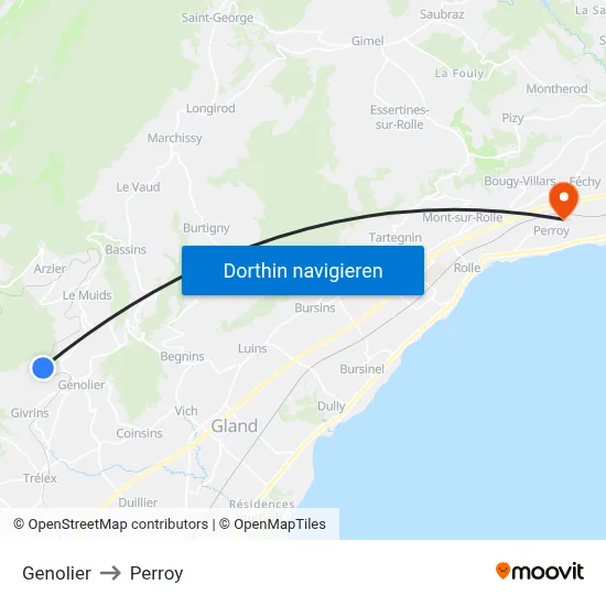 Genolier to Perroy map