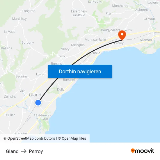 Gland to Perroy map