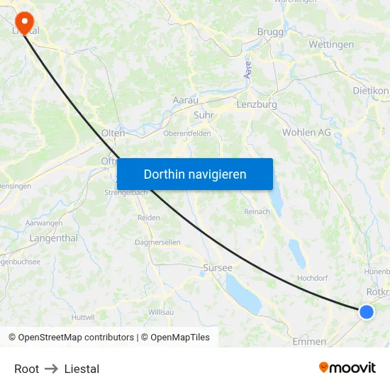 Root to Liestal map