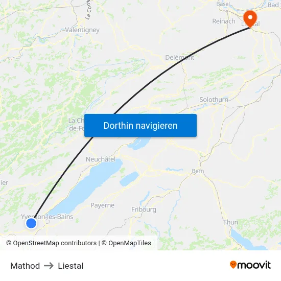 Mathod to Liestal map