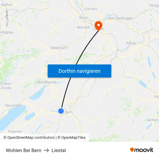 Wohlen Bei Bern to Liestal map