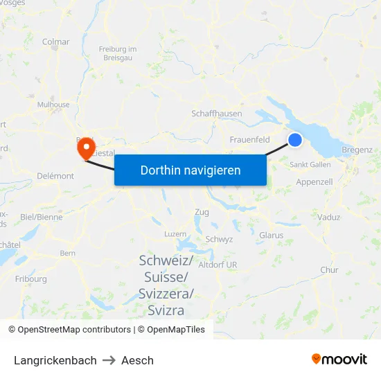 Langrickenbach to Aesch map