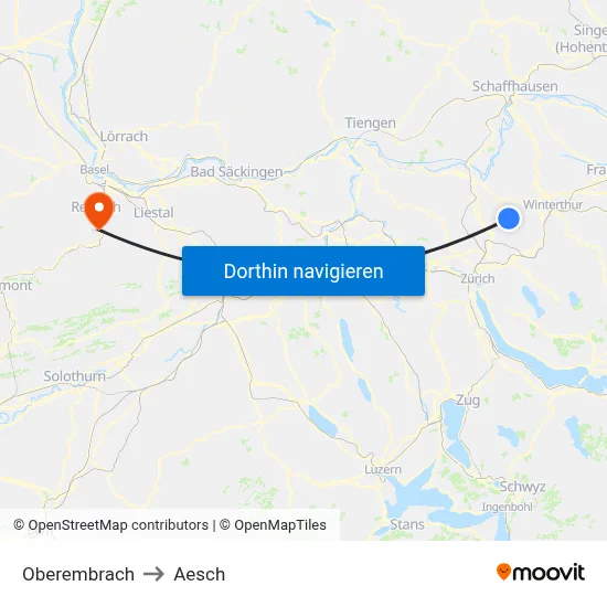 Oberembrach to Aesch map