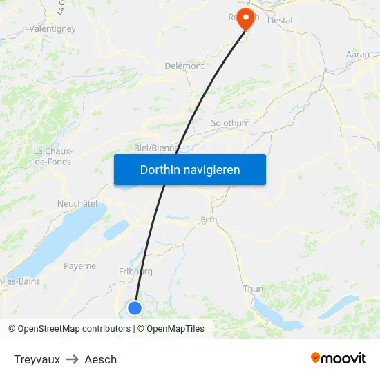 Treyvaux to Aesch map