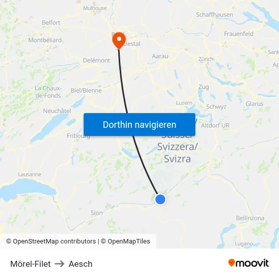 Mörel-Filet to Aesch map