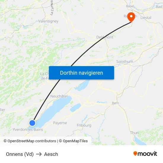 Onnens (Vd) to Aesch map