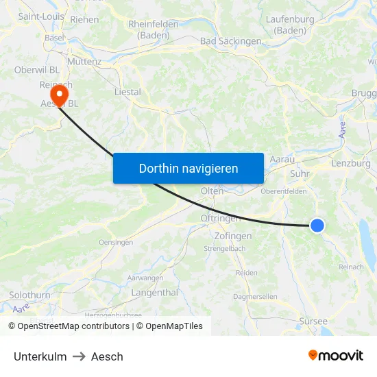 Unterkulm to Aesch map