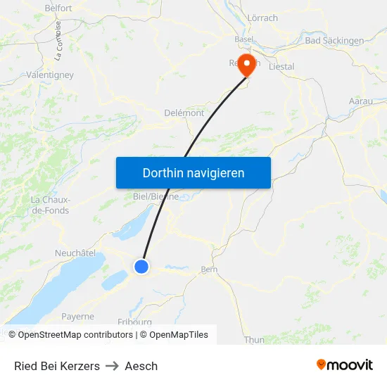 Ried Bei Kerzers to Aesch map
