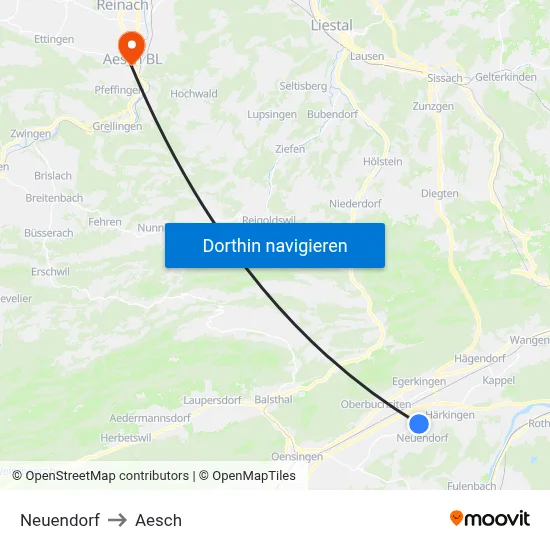 Neuendorf to Aesch map