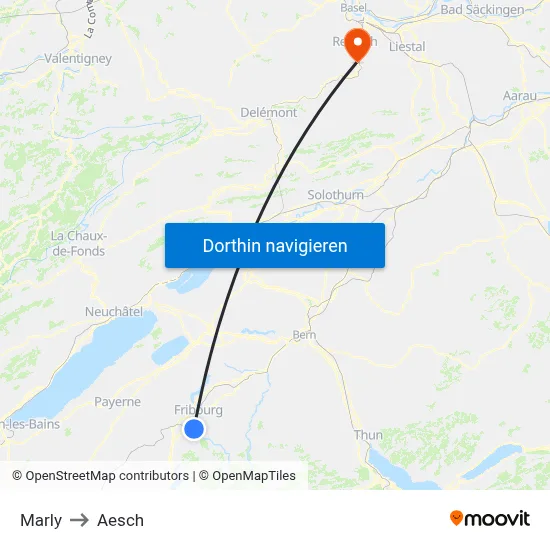 Marly to Aesch map