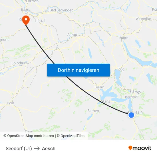 Seedorf (Ur) to Aesch map