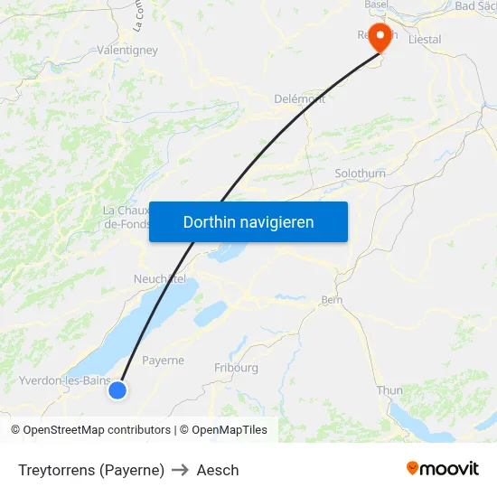 Treytorrens (Payerne) to Aesch map