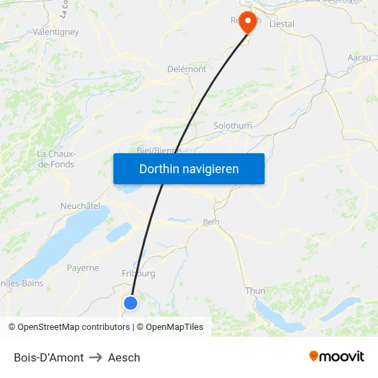 Bois-D’Amont to Aesch map