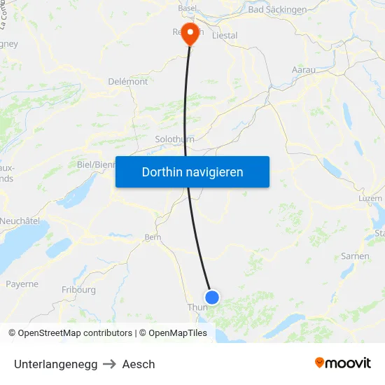 Unterlangenegg to Aesch map