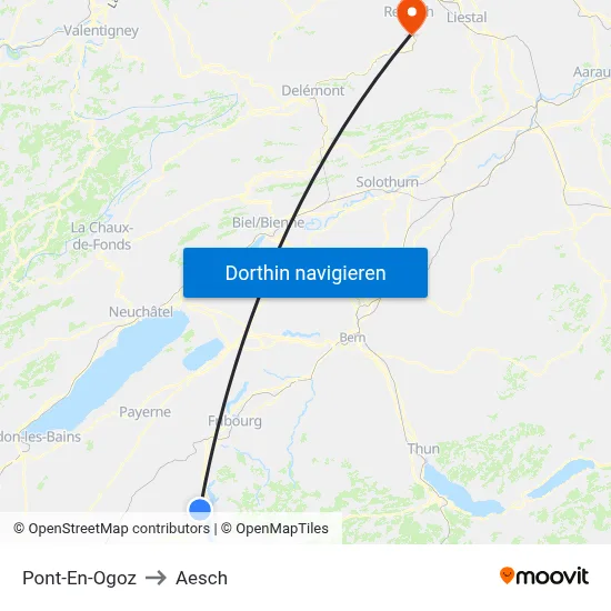 Pont-En-Ogoz to Aesch map