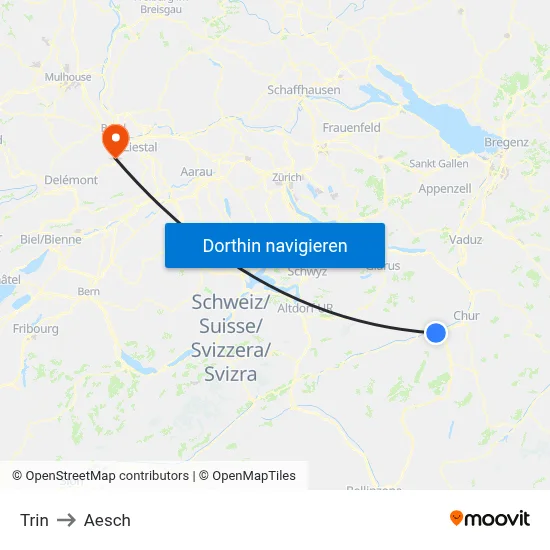 Trin to Aesch map