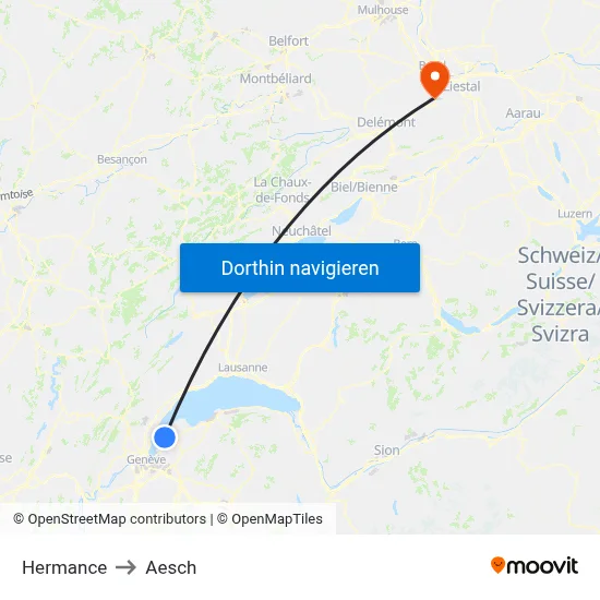 Hermance to Aesch map