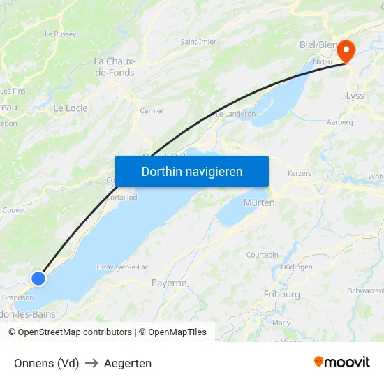 Onnens (Vd) to Aegerten map