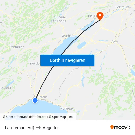 Lac Léman (Vd) to Aegerten map