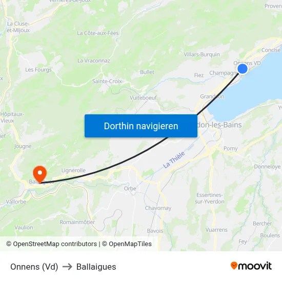 Onnens (Vd) to Ballaigues map