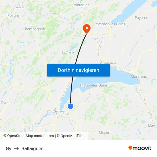 Gy to Ballaigues map