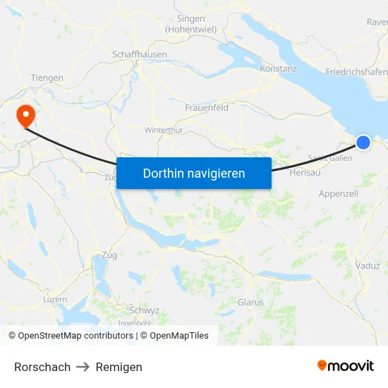 Rorschach to Remigen map